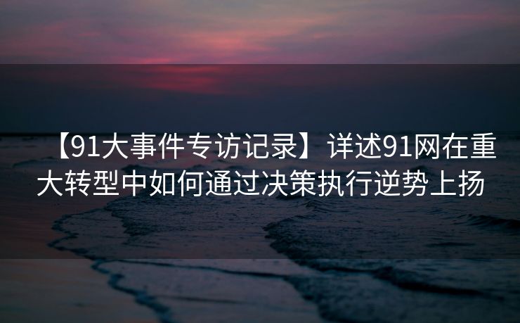 【91大事件专访记录】详述91网在重大转型中如何通过决策执行逆势上扬 【91大事件专访记录】详述91网在重大转型中如何通过决策执行逆势上扬